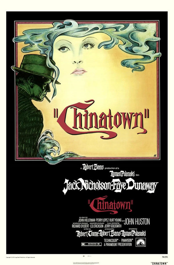 Chinatown Movie Poster - Classic 1974 Film Noir by Roman Polanski Movie Poster | Film Wall Art Print