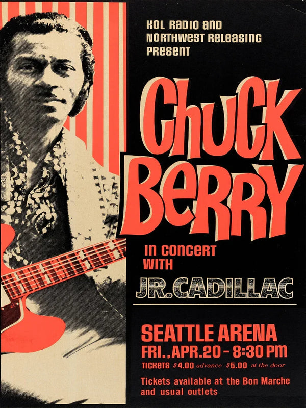 Chuck Berry at Seattle Arena - Vintage Concert Poster Movie Poster | Film Wall Art Print