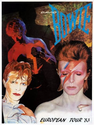 David Bowie European Tour 1983 Poster - Vintage Concert Art Movie Poster | Film Wall Art Print