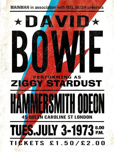 David Bowie Hammersmith Odeon London 1973 Poster Movie Poster | Film Wall Art Print