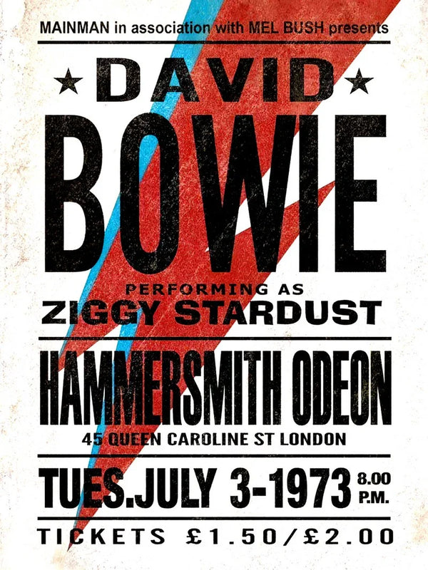 David Bowie Hammersmith Odeon London 1973 Poster Movie Poster | Film Wall Art Print