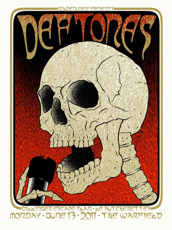 Deftones at The Warfield San Francisco Concert Poster Movie Poster | Film Wall Art Print