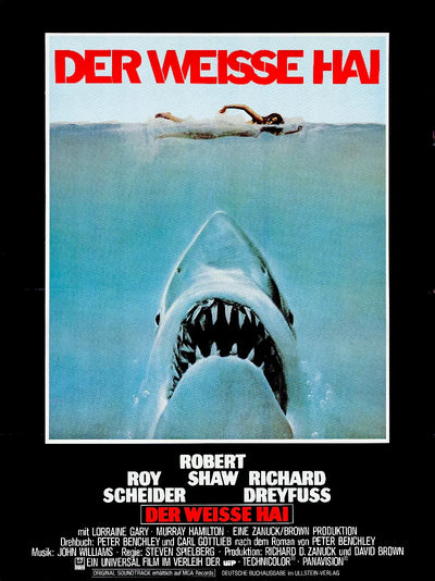 Der Weisse Hai Movie Poster - Iconic Jaws Film Art Movie Poster | Film Wall Art Print