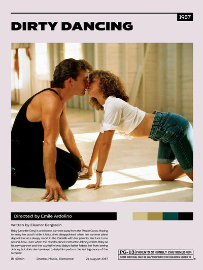 Dirty Dancing Minimalist Movie Poster Art Print Movie Poster | Film Wall Art Print