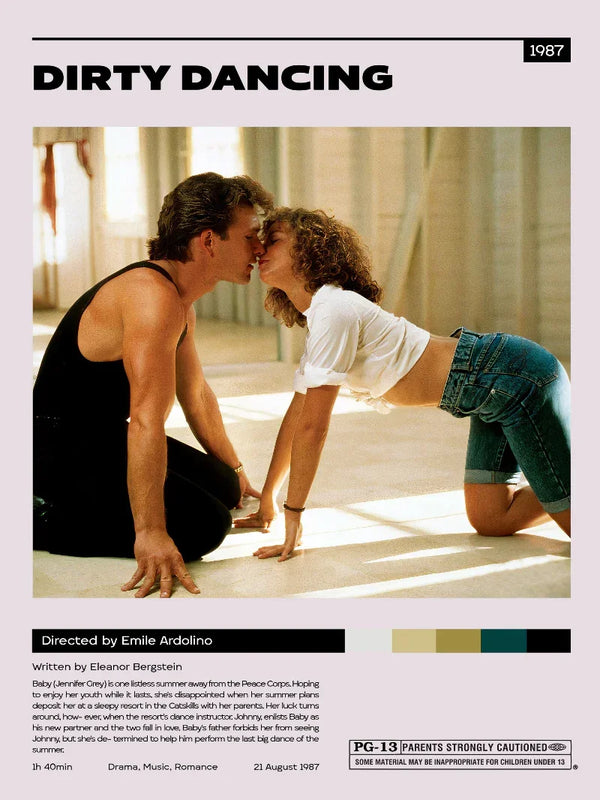 Dirty Dancing Minimalist Movie Poster Art Print Movie Poster | Film Wall Art Print