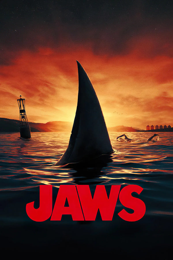 Dive into the Iconic Terror of Jaws (1975) with This Stunning Wall Art - Premium Movie Poster
