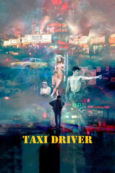 Experience the Neon Noir of Taxi Driver (1976) – Vintage Wall Art - Premium Movie Poster