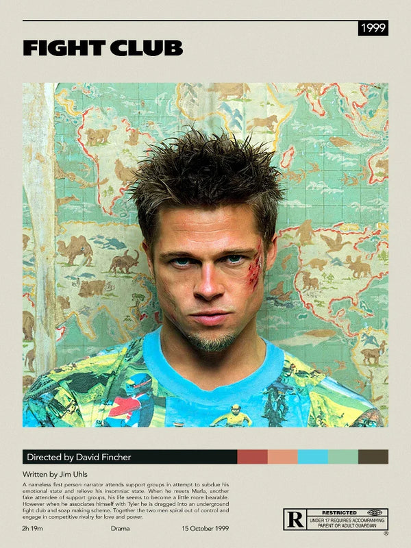 Fight Club Minimalist Movie Poster - Modern Wall Art Movie Poster | Film Wall Art Print