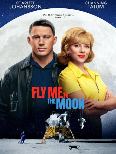 Fly Me To The Moon Movie Poster | Vintage Space Art Print Movie Poster | Film Wall Art Print