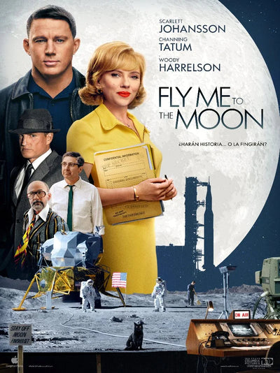 Fly Me To The Moon Movie Poster - Vintage Space Film Art Movie Poster | Film Wall Art Print