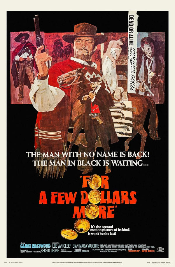 For a Few Dollars More Movie Poster - Clint Eastwood Western Classic Movie Poster | Film Wall Art Print