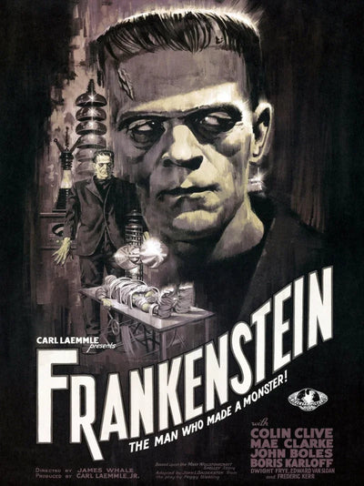 Frankenstein Movie Poster -```json
{
 Classic Horror Film Art Movie Poster | Film Wall Art Print