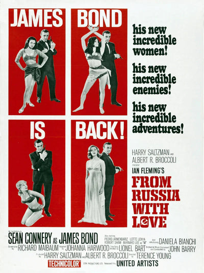 From Russia With Love Movie Poster - James Bond 007 Classic Movie Poster | Film Wall Art Print