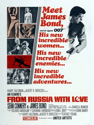 From Russia With Love Movie Poster - Classic James Bond Film Movie Poster | Film Wall Art Print