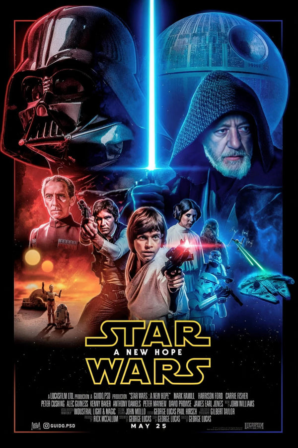 Galaxy Conquered: Star Wars (1977) Iconic Wall Print - Premium Movie Poster