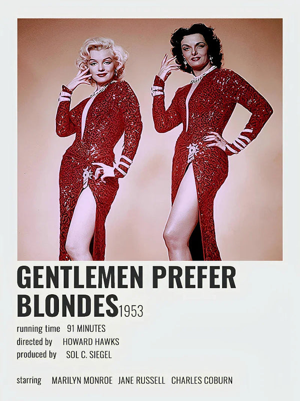 Gentlemen Prefer Blondes Minimalist Movie Poster Art Movie Poster | Film Wall Art Print