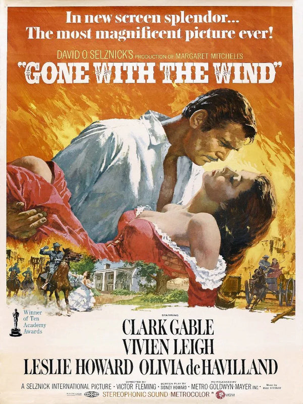 Gone With The Wind Movie Poster - Classic Hollywood Film Movie Poster | Film Wall Art Print