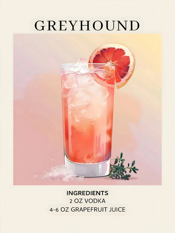 Greyhound Cocktail Wall Art - Vintage Bar Print Movie Poster | Film Wall Art Print
