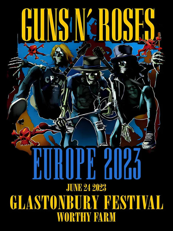 Guns N' Roses Glastonbury Festival 2023 Movie Poster Movie Poster | Film Wall Art Print
