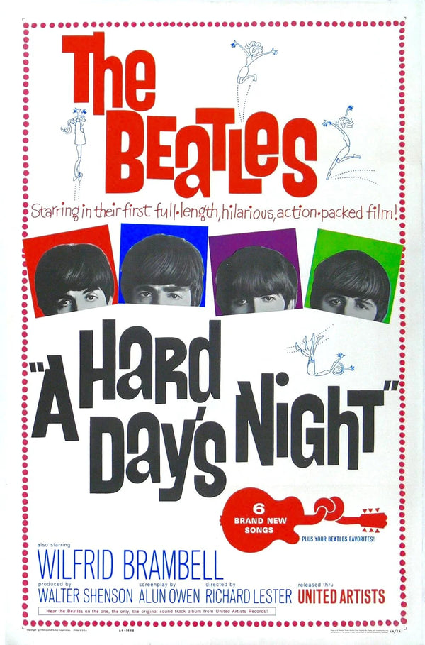 A Hard Day's Night Movie Poster - The Beatles Classic Film Art Movie Poster | Film Wall Art Print