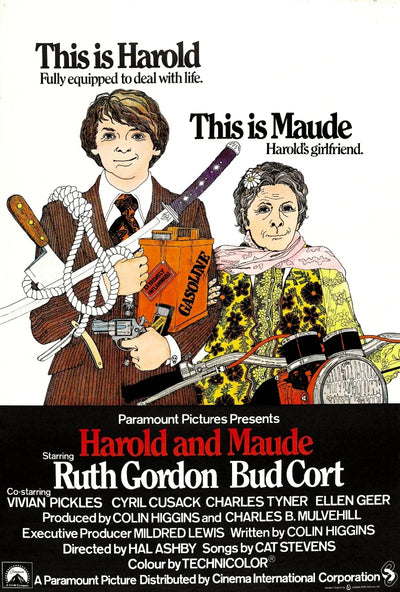 Harold and Maude Movie Poster - Classic 1971 Dark Comedy Film Movie Poster | Film Wall Art Print