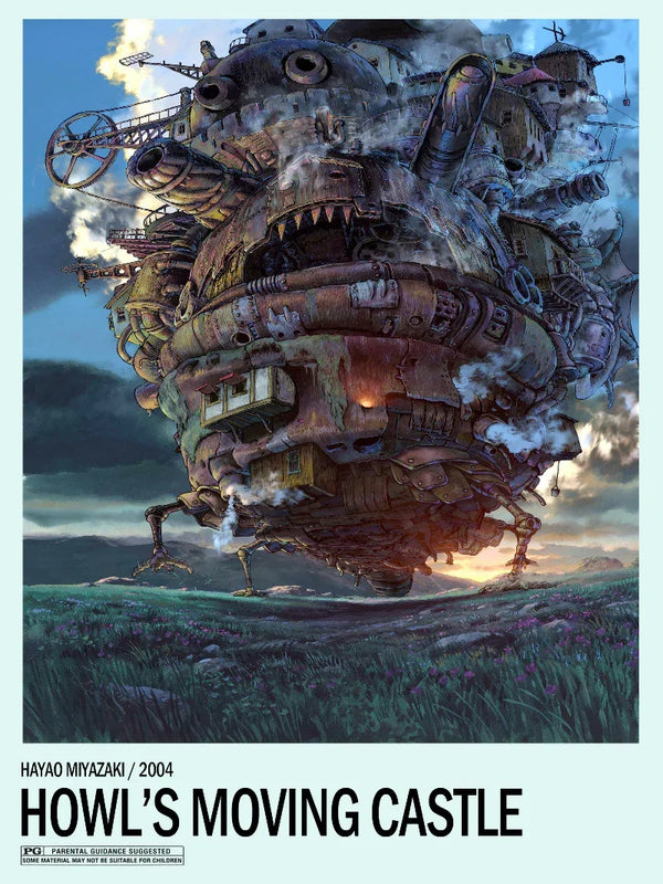 Howl's Moving Castle Minimalist Movie Poster Art Print Movie Poster | Film Wall Art Print