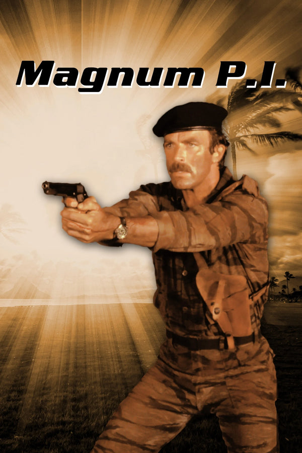 Iconic Action Poster: Magnum, P.I. (1980) Wall Art - TV Series Poster
