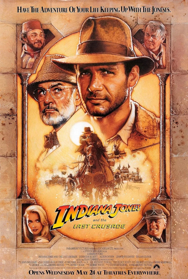 Indiana Jones and the Last Crusade Movie Poster | Classic Adventure Film Movie Poster | Film Wall Art Print
