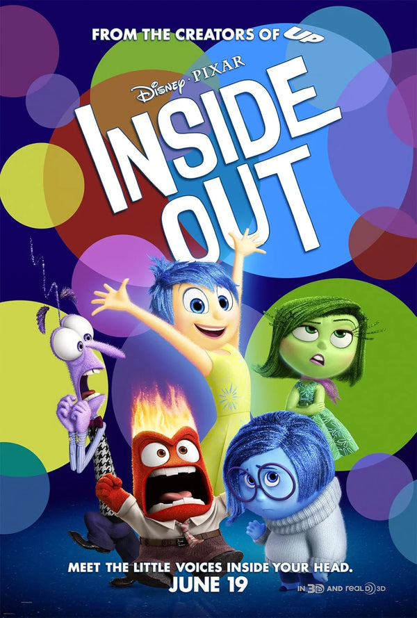 Inside Out Movie Poster - Pixar Animated Film Art Movie Poster | Film Wall Art Print