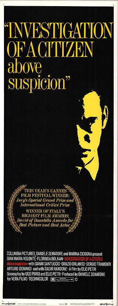 Investigation of a Citizen Above Suspicion Documentary Movie Poster | Film Wall Art Print