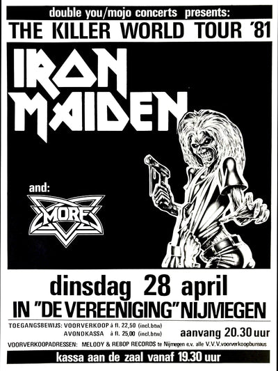 Iron Maiden The Killer World Tour 1981 Poster - Vintage Metal Movie Poster | Film Wall Art Print