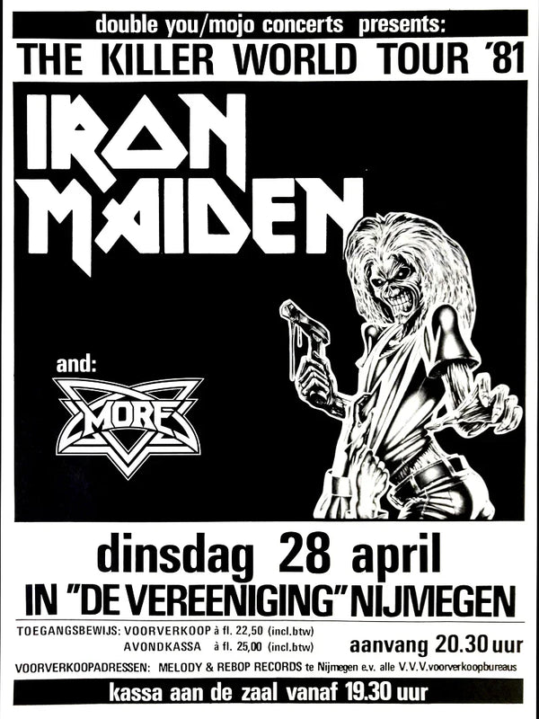 Iron Maiden The Killer World Tour 1981 Poster - Vintage Metal Movie Poster | Film Wall Art Print