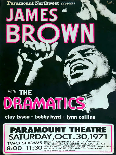 James Brown at Paramount Theatre - Iconic Movie Poster Movie Poster | Film Wall Art Print