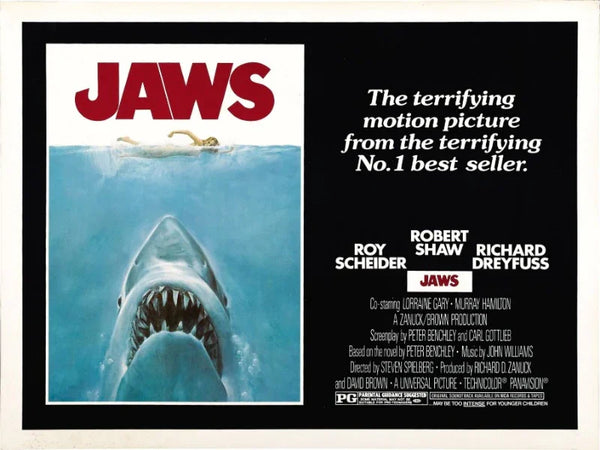 Jaws Movie Poster - Iconic 1975 Thriller Film Art Movie Poster | Film Wall Art Print