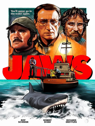 Jaws Cinematic Wall Art - Iconic Movie Poster Print Movie Poster | Film Wall Art Print