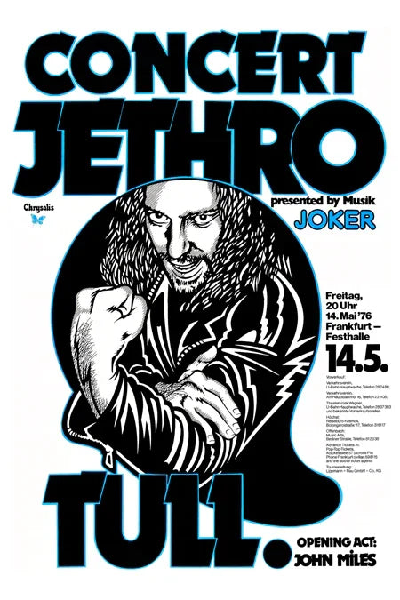 Jethro Tull Music Video Poster | Classic Rock Art & Design Movie Poster | Film Wall Art Print