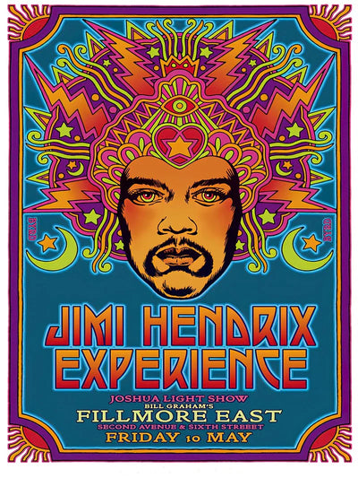 Jimi Hendrix Live at Fillmore East New York Movie Poster Movie Poster | Film Wall Art Print