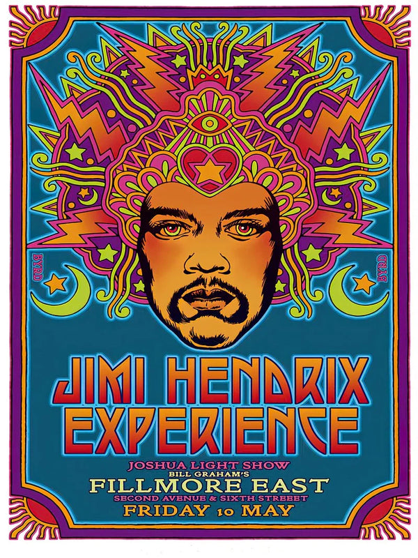 Jimi Hendrix Live at Fillmore East New York Movie Poster Movie Poster | Film Wall Art Print