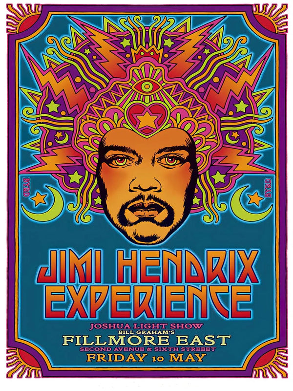 Jimi Hendrix Live Show Poster - Fillmore East, New York - Premium Movie Poster