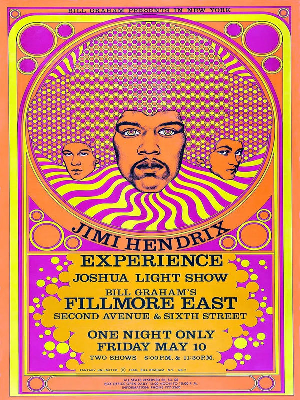 Jimi Hendrix Live Show New York 1968 Movie Poster Movie Poster | Film Wall Art Print