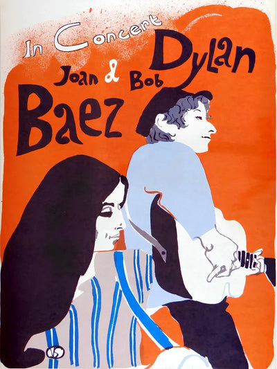 Joan Baez & Bob Dylan in Concert - Iconic Folk Music Poster Movie Poster | Film Wall Art Print