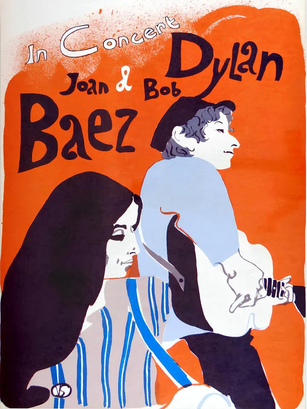 Joan Baez & Bob Dylan in Concert - Iconic Folk Music Poster Movie Poster | Film Wall Art Print