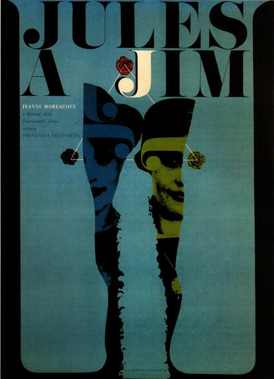 Jules et Jim Movie Poster - Classic French New{
   Movie Poster | Film Wall Art Print