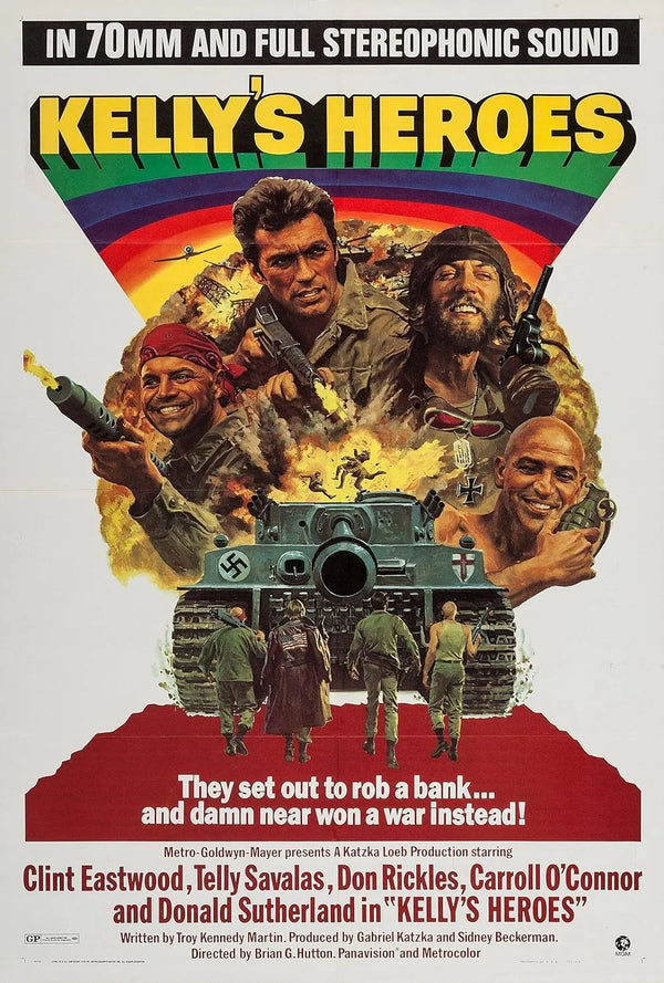 Kelly's Heroes Movie Poster - Classic WWII Comedy Film Movie Poster | Film Wall Art Print
