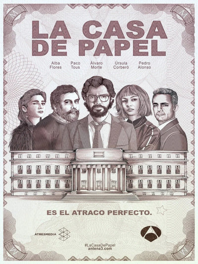 La Casa de Papel Movie Poster | Money Heist Official Art Movie Poster | Film Wall Art Print