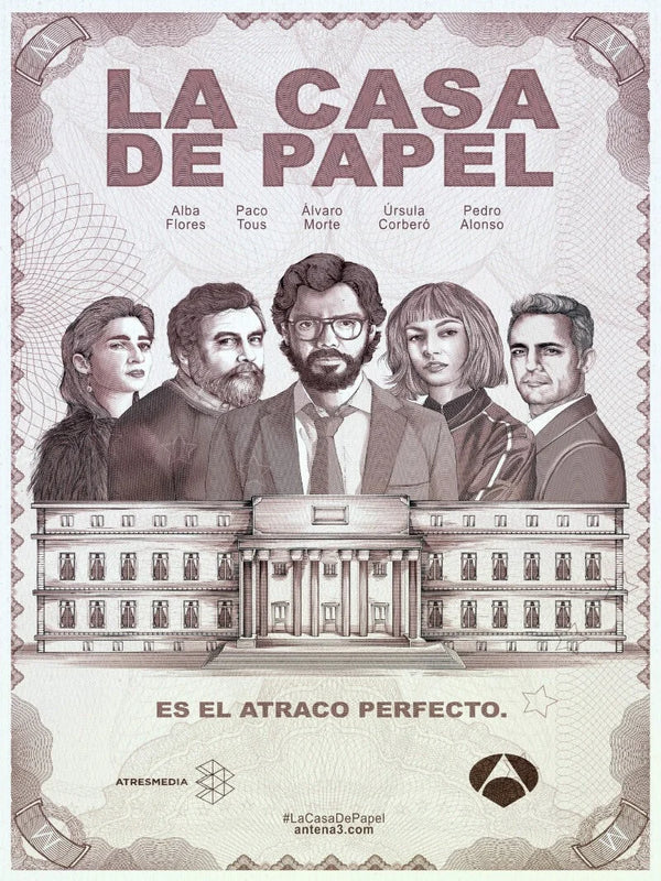 La Casa de Papel Movie Poster | Money Heist Official Art Movie Poster | Film Wall Art Print