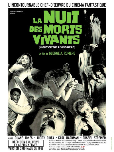 La Nuit des Morts Vivants - Affiche du Film Classique d'Horreur Movie Poster | Film Wall Art Print