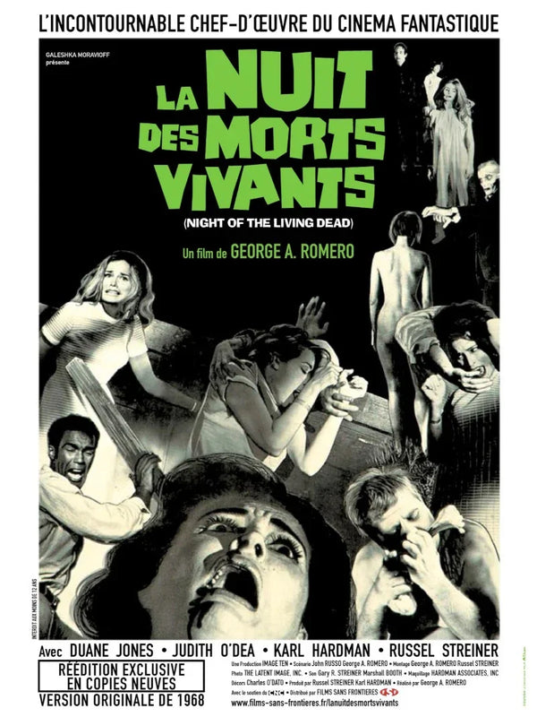 La Nuit des Morts Vivants - Affiche du Film Classique d'Horreur Movie Poster | Film Wall Art Print