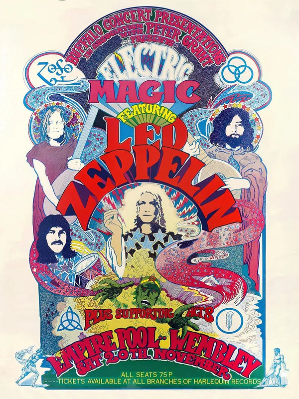 Led Zeppelin at Empire Pool Wembley Movie Poster Movie Poster | Film Wall Art Print
