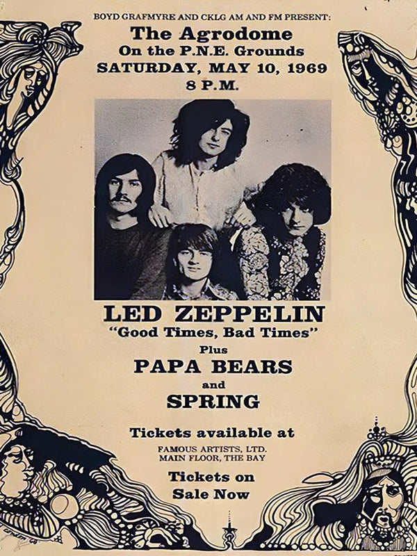 Led Zeppelin Good Times Bad Times Movie Poster Art Print Movie Poster | Film Wall Art Print